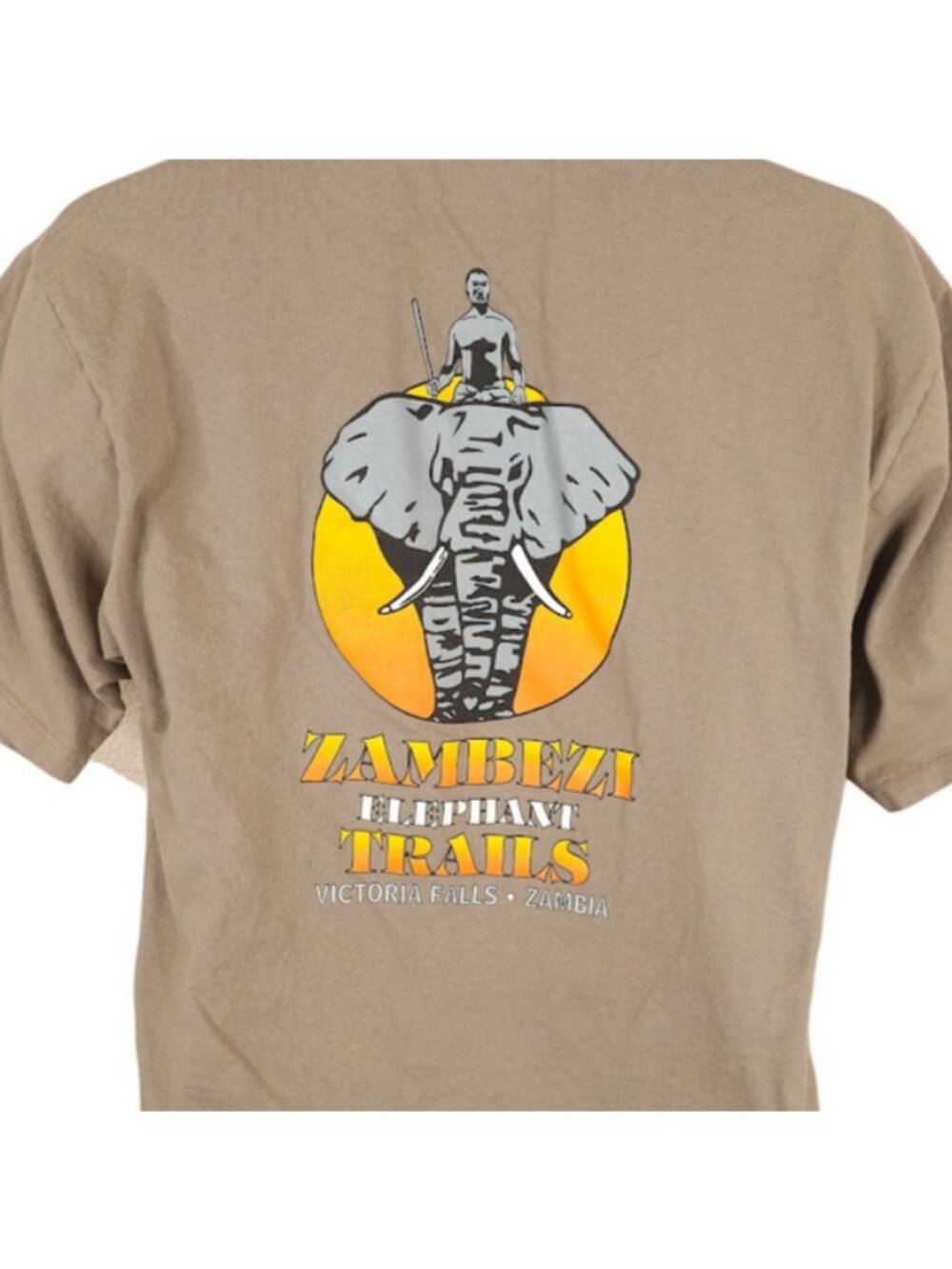 Zambezi Elephant Trails T Shirt Mens Size Large Brown Victoria Falls Zambia